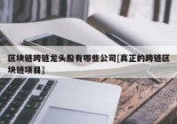 区块链跨链龙头股有哪些公司[真正的跨链区块链项目]