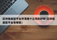 区块链底层平台开发哪个公司的好些[区块链底层平台有哪些]