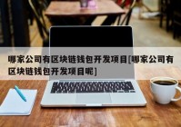 哪家公司有区块链钱包开发项目[哪家公司有区块链钱包开发项目呢]